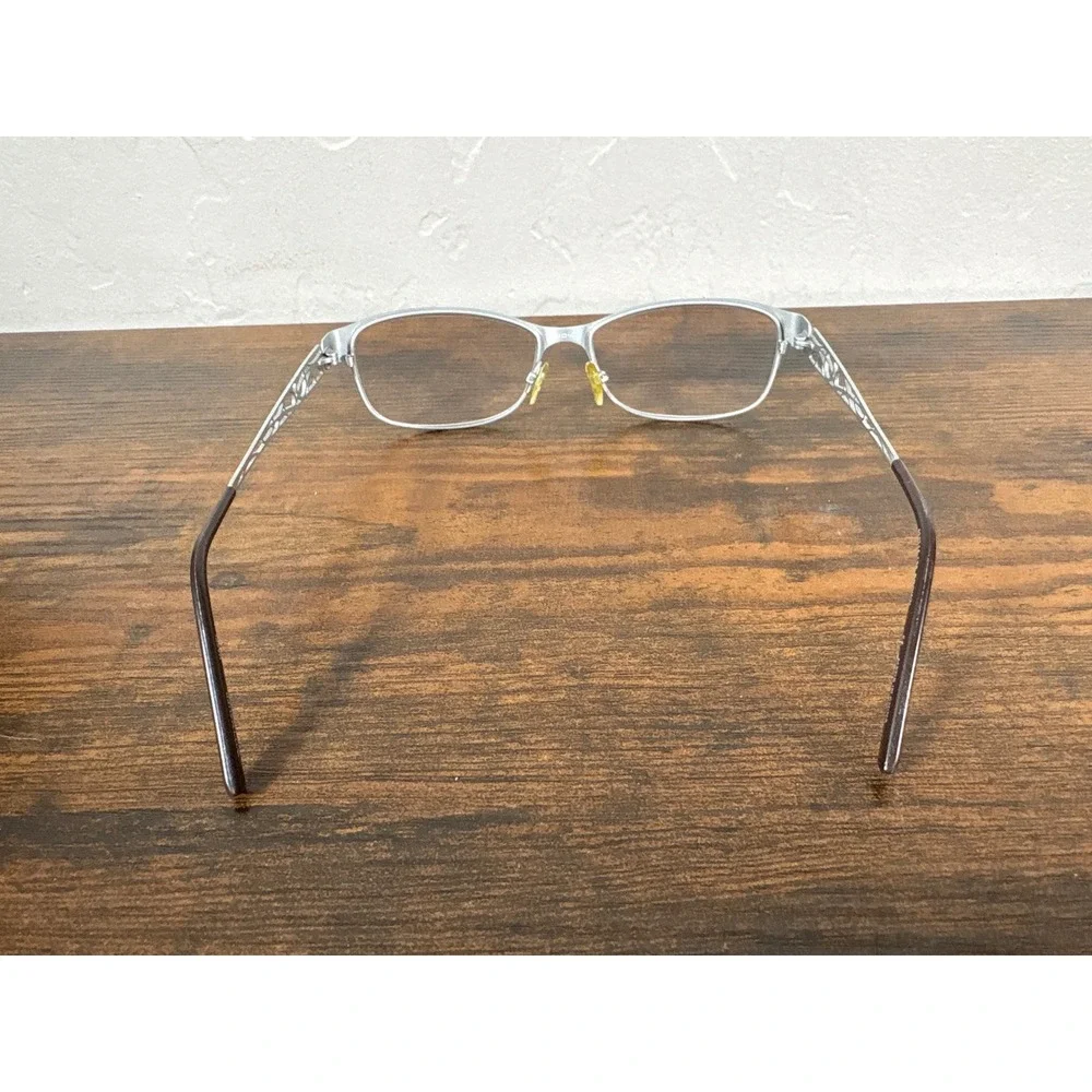 Wittnauer Hazel Brown Silver Cat Eye Eyeglass Frames Filigree Temples 52-14-135